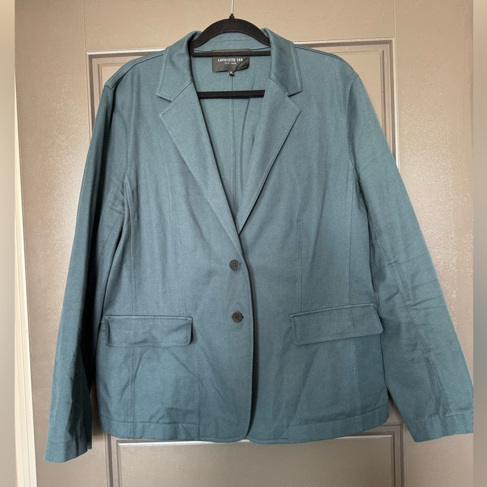 Lafayette 148 Teal Blazer, Size 16